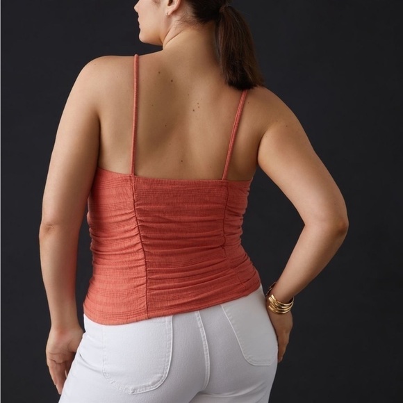 ANTHROPOLOGIE Pilcro Ruched Ribbed Halter Coral Size XL NEW - Picture 4 of 7